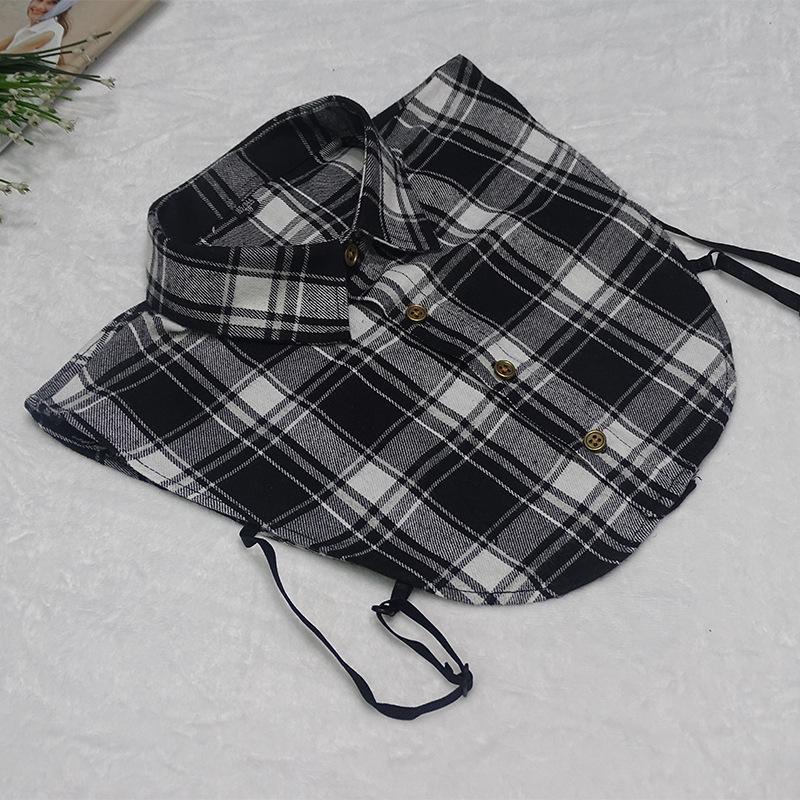 Perfect Match Plaid Fake Collar Shirt Men  Removable False Collar Shirt Fake Collar For Women Men Size 38 To 44 Detachable Nep Kraagie