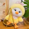 Plush Scarf Chick Toy Bow Headpiece Mink Fur Costume Animal Stuffed Gift Doll
