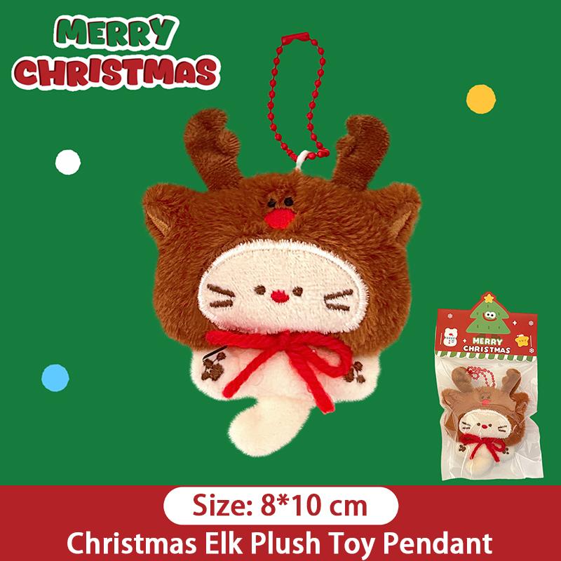Christmas Plush Toy Hanger Christmas Tree Decoration Santa Claus Backpack Keychain Hanger Penguin Small Pendant