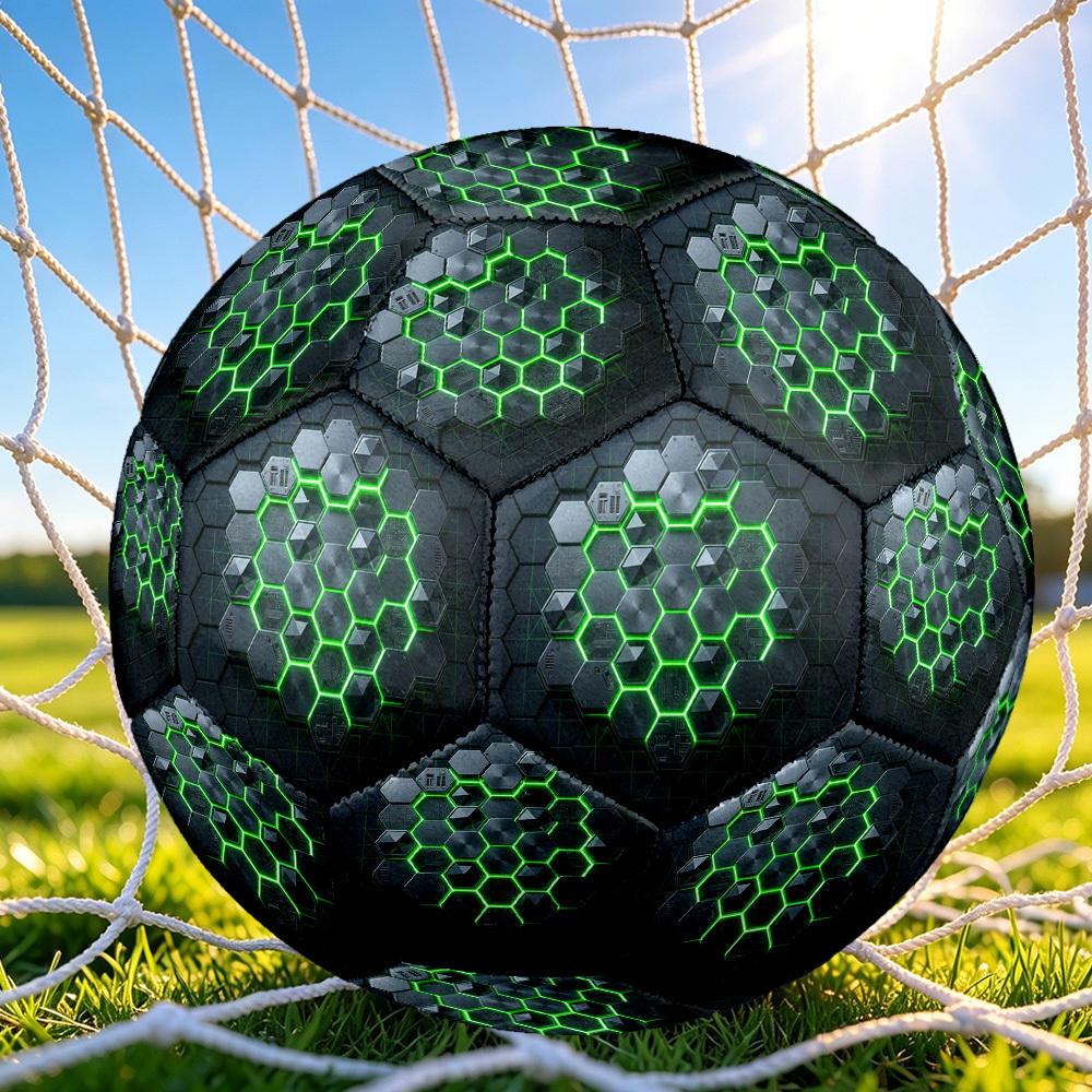 1pc Hexagonal Grid Network Themed Soccer Ball, Size 5, Lightweight PVC Material, Outdoor Training Soccer Ball Gift. q62260
