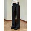 Women's Plus Size Black Lace Micro Flare Pants - 2026 New Autumn High Waist Petite Casual.