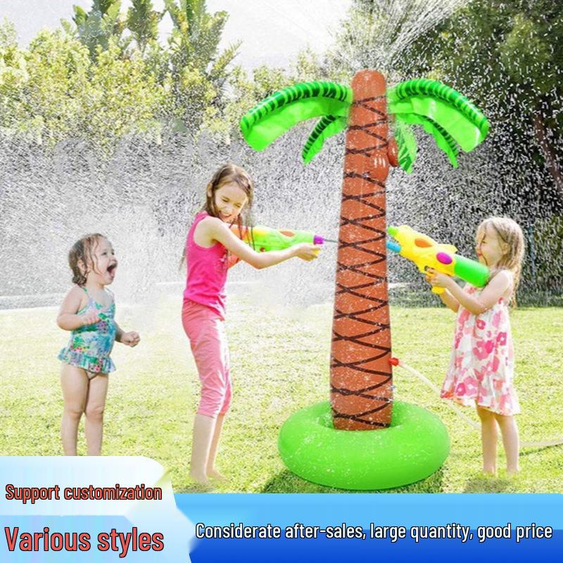 Tropical Coconut Tree Inflatable Water Spraying Mat for Kids Others