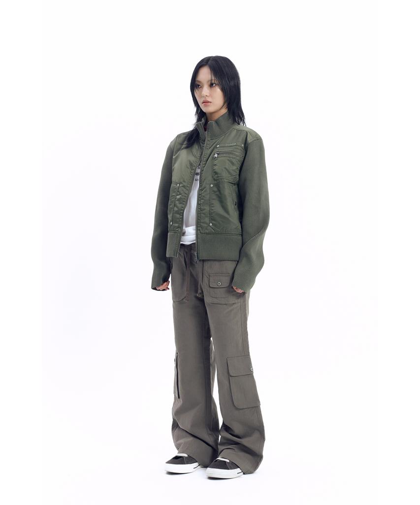 Aakam Knitted Nylon Jacket (Khaki)