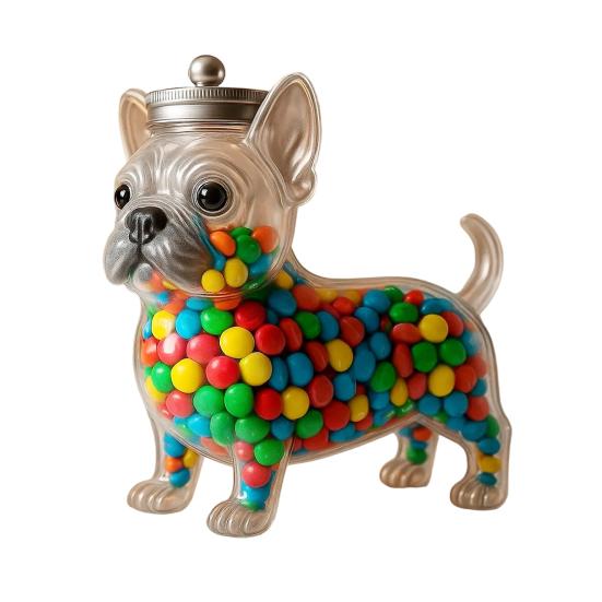 Animal-Shaped Candy Jar Airtight Storage Jar with Lid Cute Transparent Cat Dog Design Snack Jar for Kitchen Countertop Cabinet