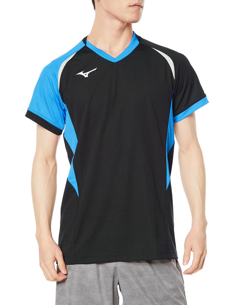 Mizuno Volleyball Game Short Junior Black x Diva Blue x XS Shirt, Sleeve, Moisture-Wicking, Quick-Drying, Available, V2MA2112, White,