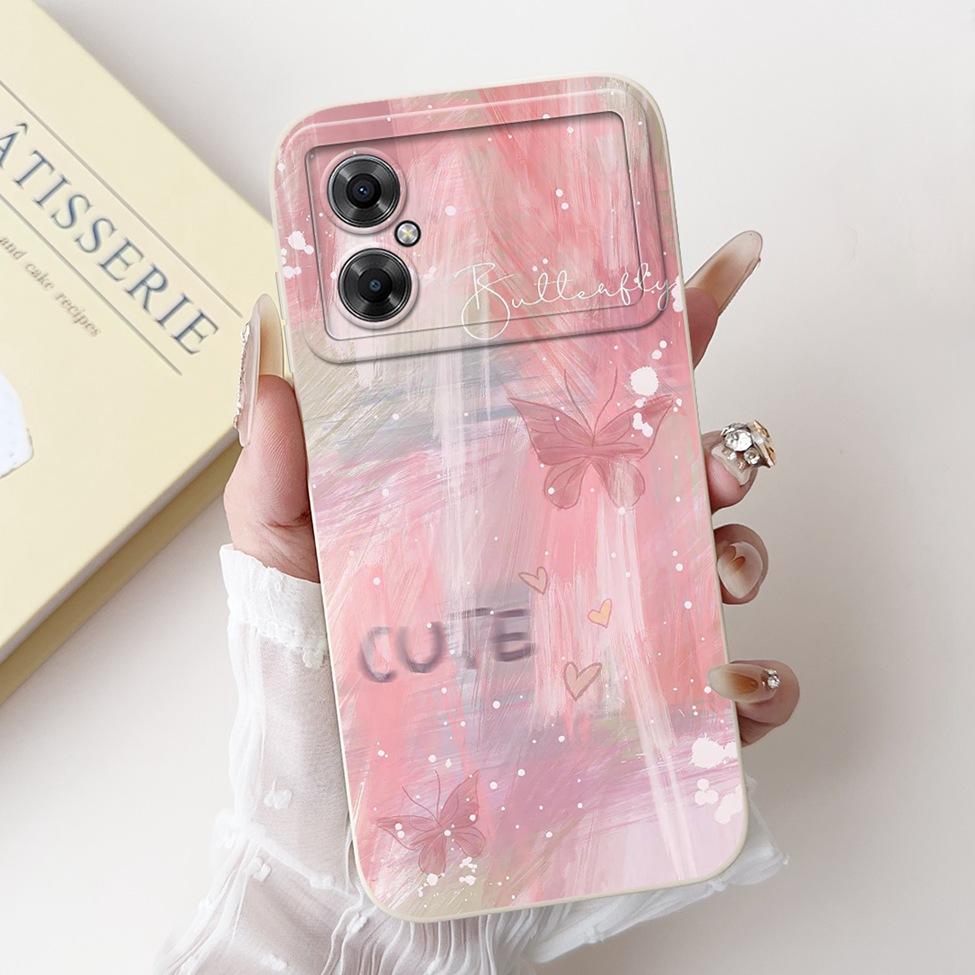 Casing For Xiaomi Poco M4 5G Case Cover Silicone Luxury Fashion Flowers Kawaii Cute Cat Shockproof Phone Case 22041219PG