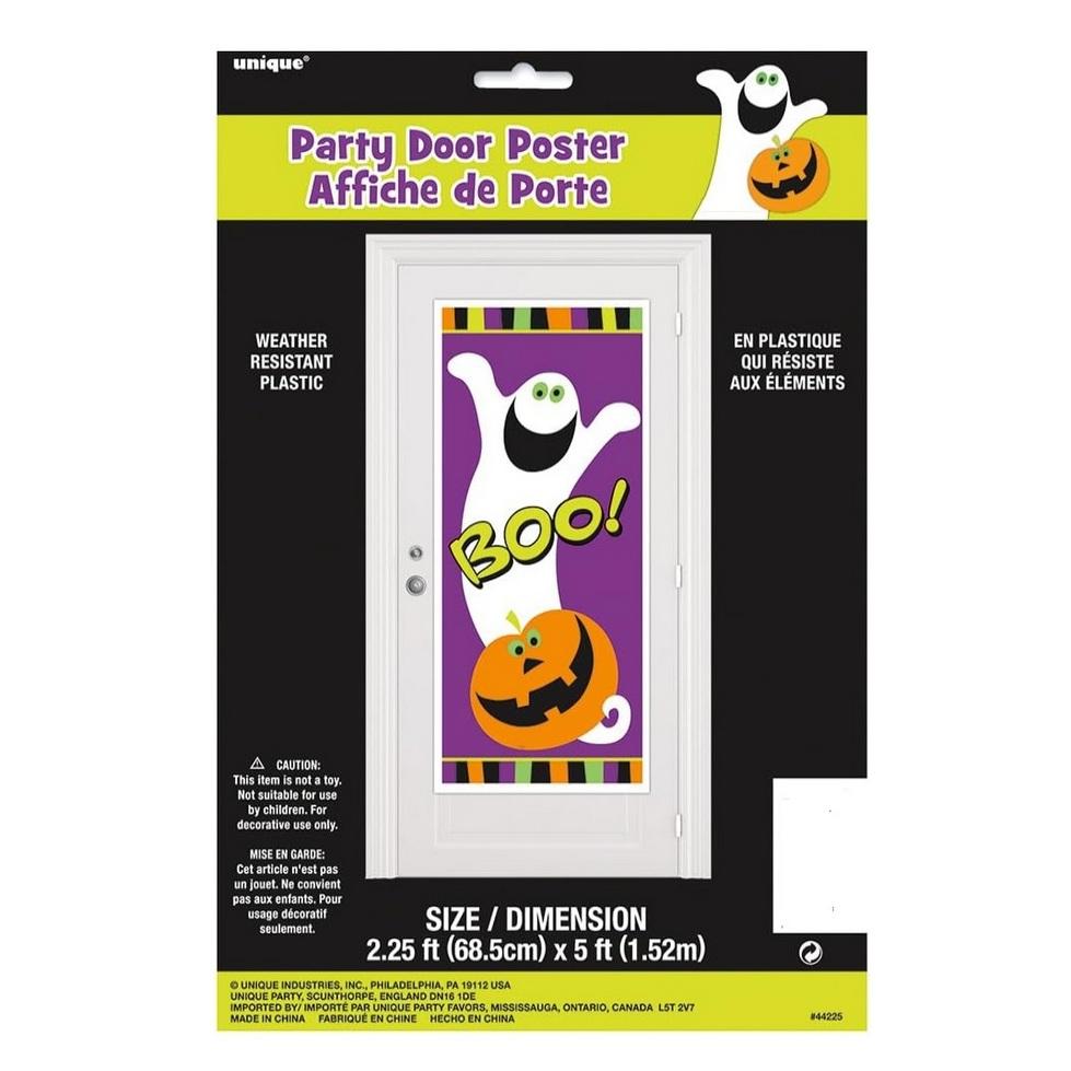 Unique Party Boo! Pumpkin Halloween Door Poster