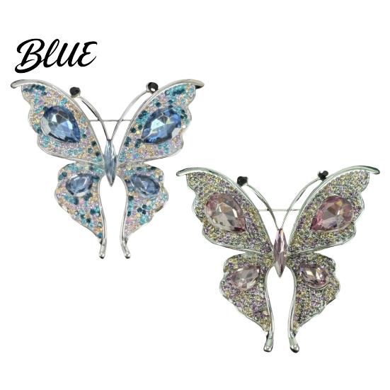 Long-lasting Brooch Women Butterfly Shape Dazzling Rhinestone Inlays Suit Lapel