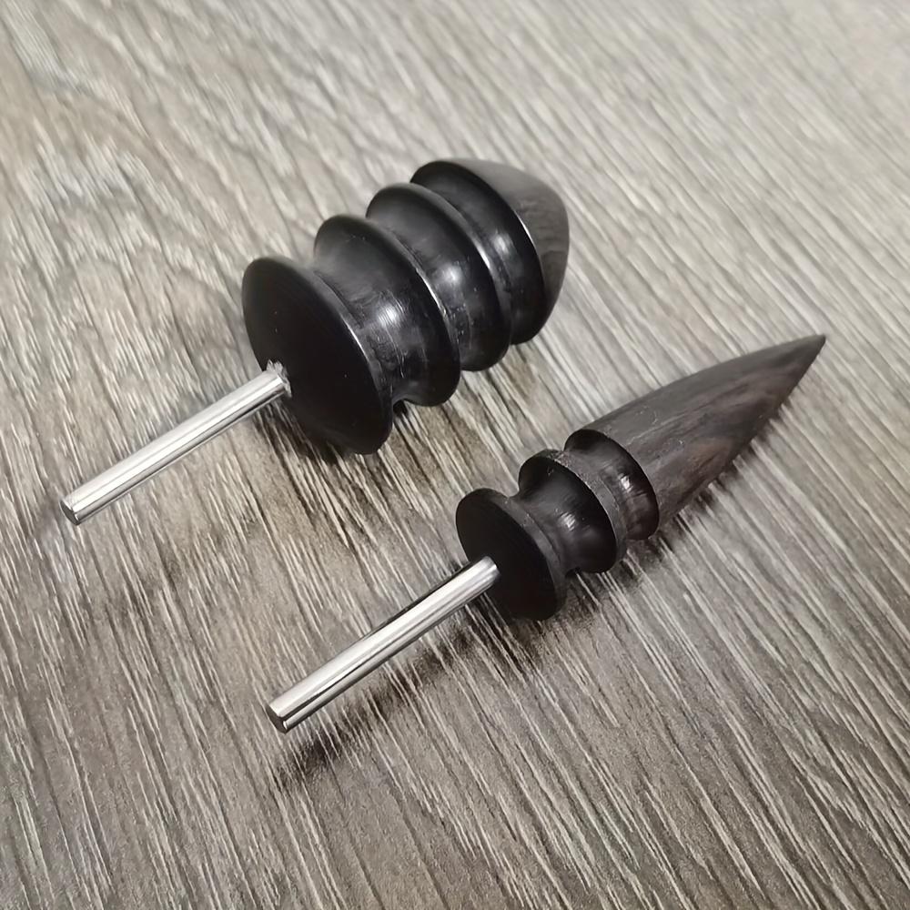 2-teiliges Set Spitzes Leder-Brennwerkzeug, Schwarzes Ebenholz Lederhandwerk Kanten-Brennwerkzeug, Elektrisch Polierte Spitze Kopf DIY