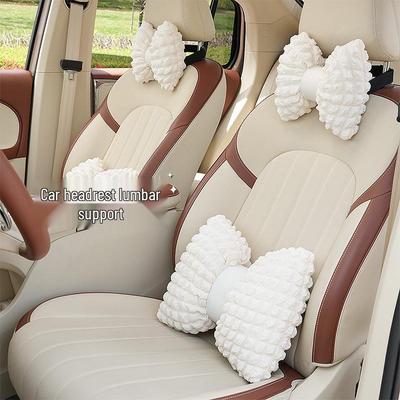 Breathable Car Neck & Lumbar Support Pillow - Comfortable Headrest & Backrest Interior Accessory