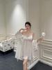 Sexy pajamas women's summer suspender nightgown ice silk new ins wind girl nightgown set sweet pure desire robe