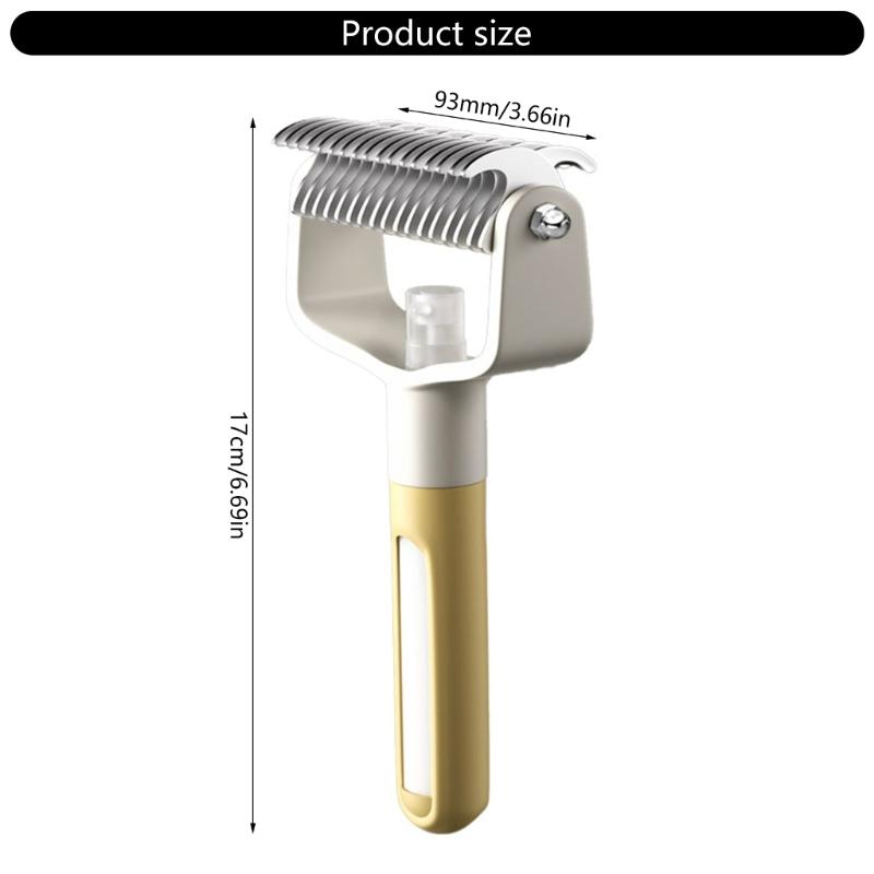 Pet Deshedding Brush With Massage Function Sprayer Dog Grooming Tool For Shedding Control And Coat Care