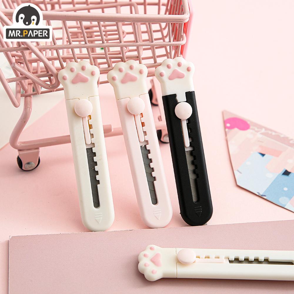 Mr.Paper Mini Portable Cat's Paw Tool Knife Cute Creative Exquisite Handbook Decoration Paper Cutting Stationery Supplies