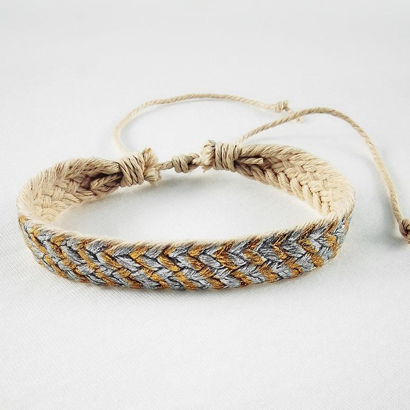 Handwoven Ethnic Style Hot Stamped Bracelet - Original Handmade Jewelry