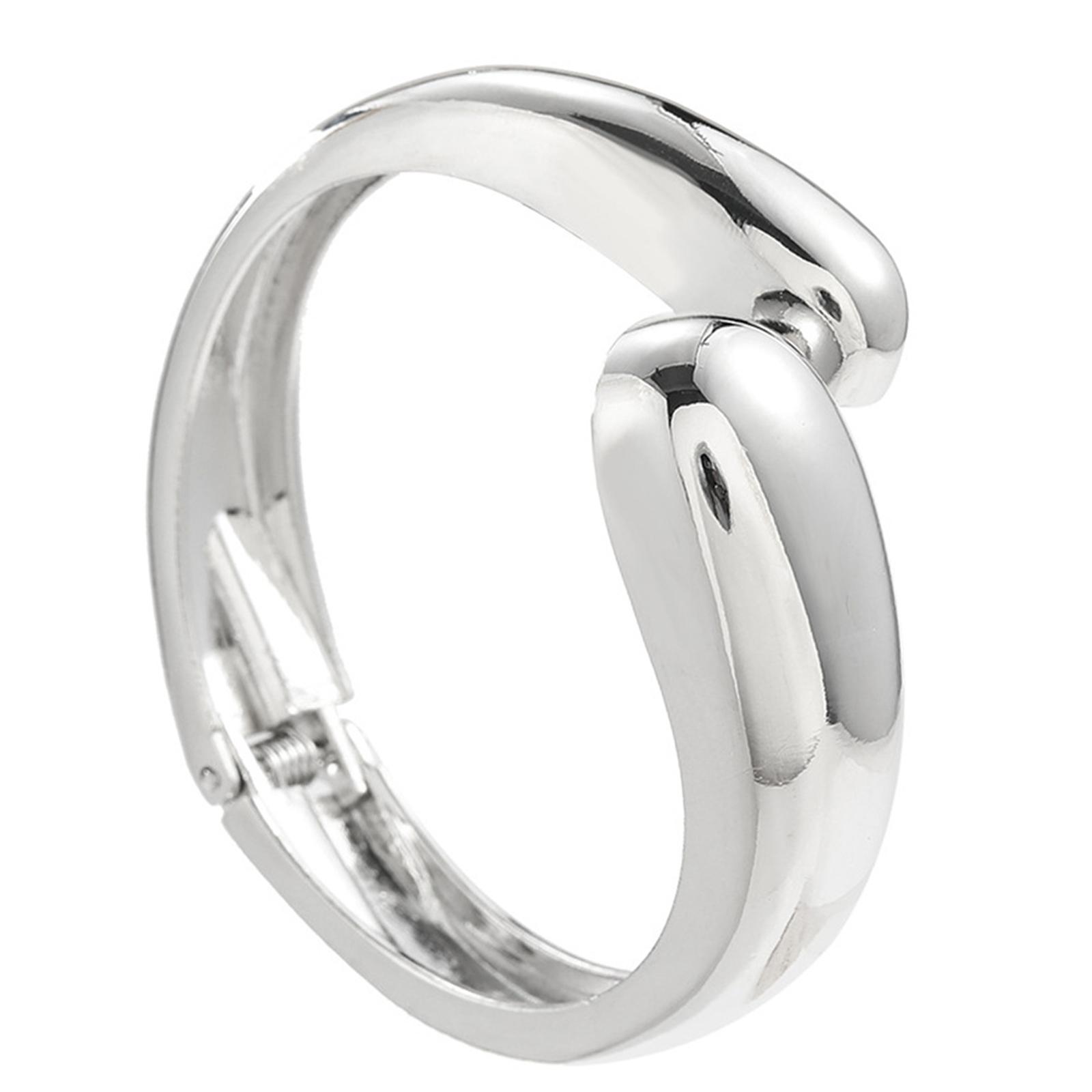 

Exquisite Teardrop Open Cuff Bracelet Exaggerated Water Doplet Shaped Bangle Fashionable Wristwear for Casual and Formal срібний