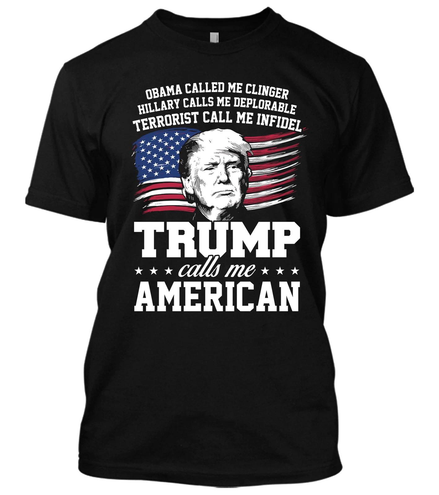 Donald Trump Calls Me American New Mens Shirt USA Flag Patriotic Liberal Top Tee S