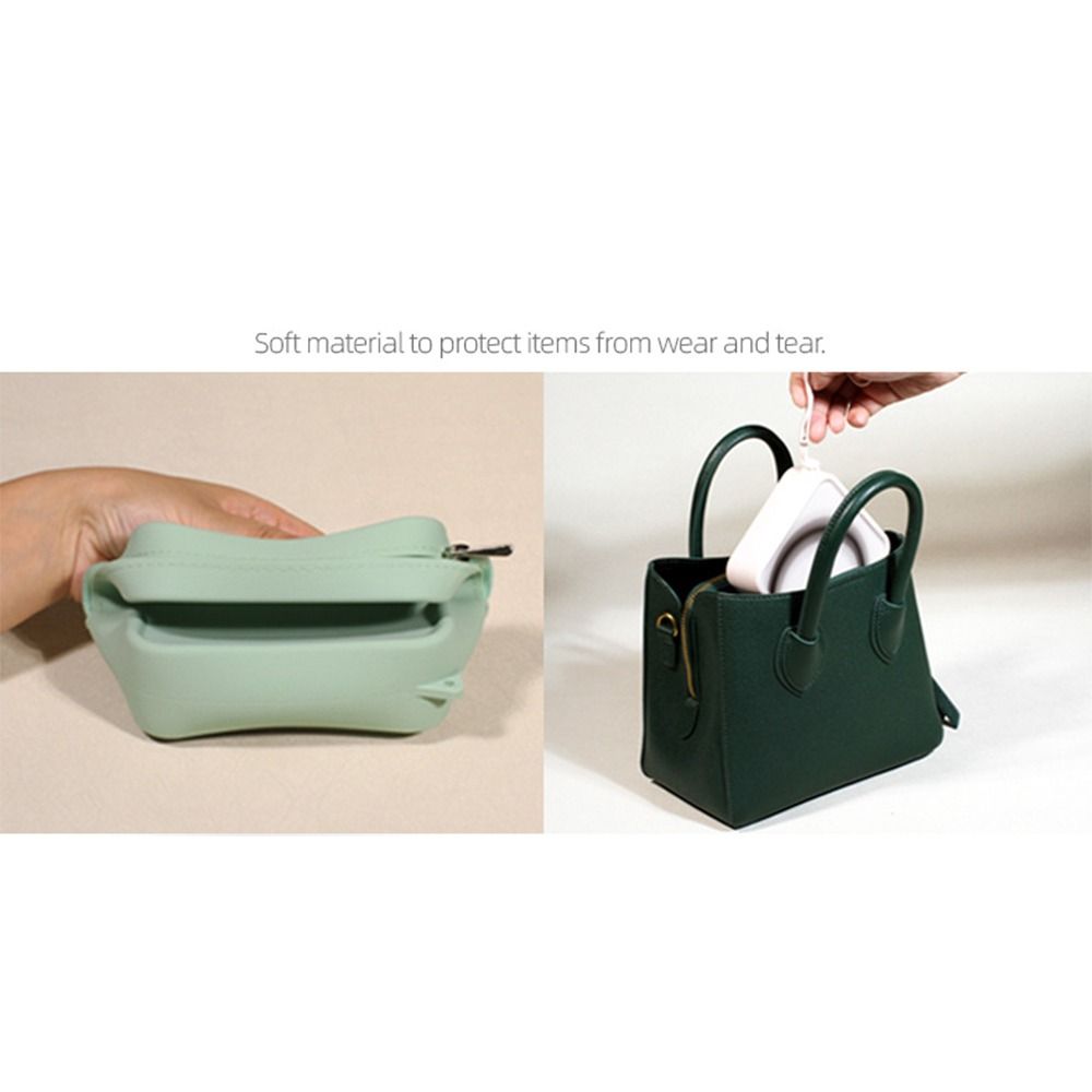 With Handle Cosmetic Storage Bag Silicone Portable Makeup Brush Holder  Bathroom
