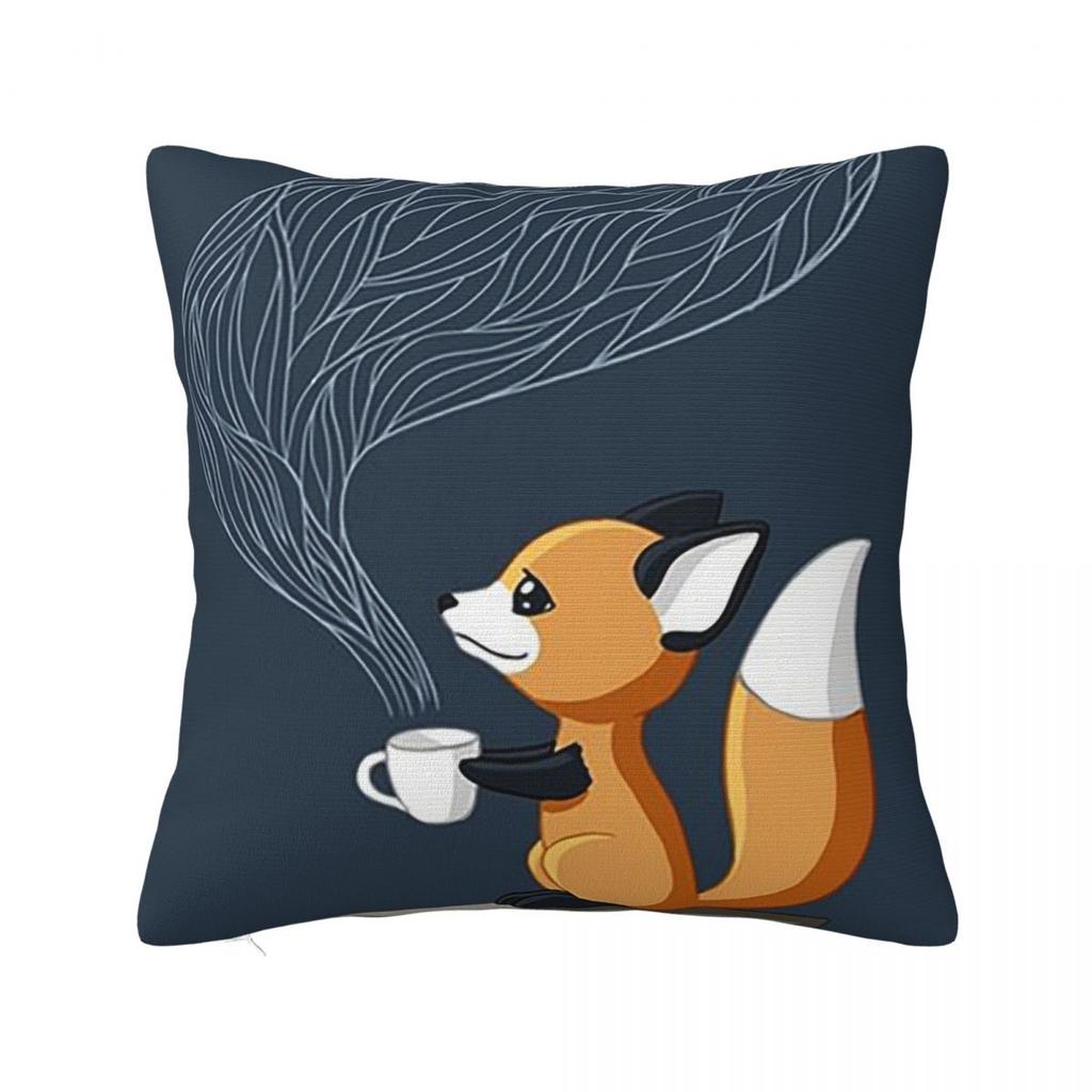 Fox Tea Square Pillowcase Pillow Cover Polyester Cushion Decor Comfort Throw Pillow for Home Living Room