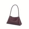French PU Leather Woven Bag, Women's Shoulder Bag, Underarm Bag, Retro Vegetable-tanned Leather Bag, Women's Mother Bag, Women's