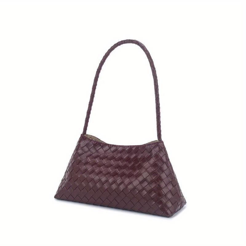 

Плетеная сумка из французской ПУ кожи, женская сумка через плечо, сумка подмышку, ретро сумка из кожи растительного дубления, женская сумка для мамы, женская