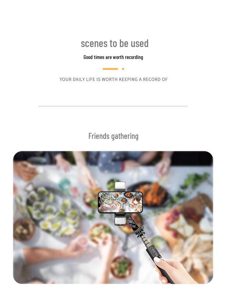 ZACH 360° Selfie tyč a stabilizátor gimbalu s duálním přisvětlením