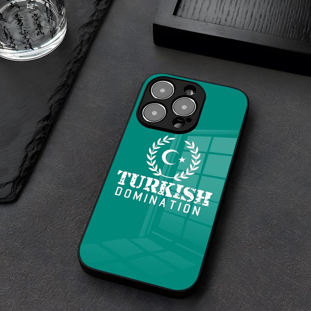 Turkey Passport Phone Case Glass For iPhone 12 15 14 13 11 Pro XS Max Plus Mini X XR 8 7 6s SE2020 Tempered Coque
