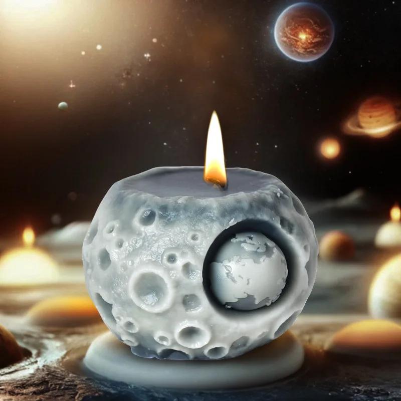 DIY Mondplanet Kerze Silikonform Erde Meteorit Harzform Mars Mond Gipsform Mondkuchen Schokoladenformen