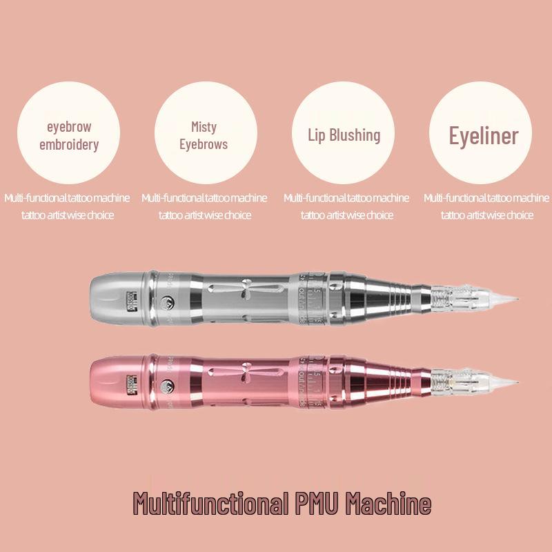 All-in-One Dual Battery Permanent Makeup Machine for Eyeliner, Lip, and Eyebrow Tattoos