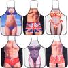 3D Roligt Matlagningsförkläde Sexigt Man Kvinna Förkläde Vattentätt Förkläde