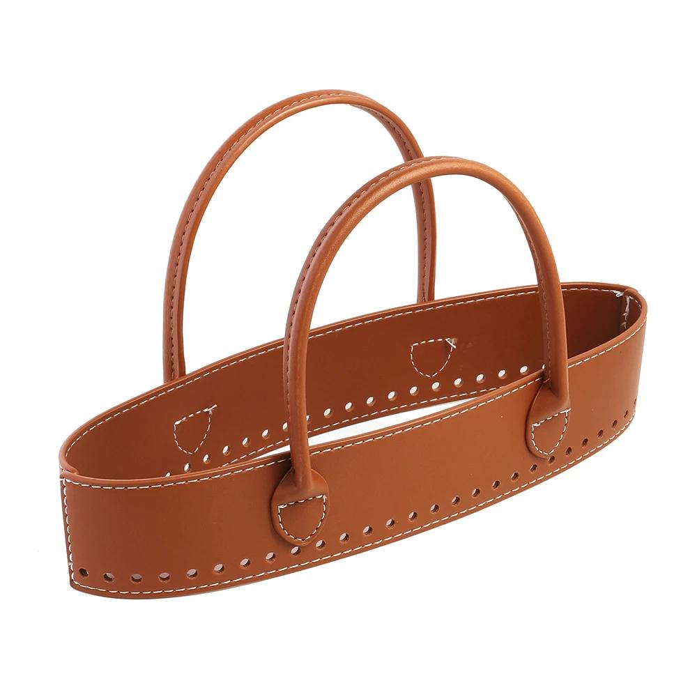 

High Quality PU Leather Woven Bag Handle Set for DIY Handmade Woven Handbag Crossbody Bag Bucket Bag Replacement Bag Accessories коричневий