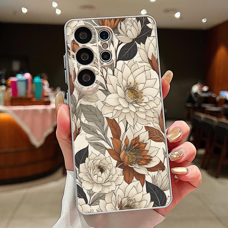 Magnetic Flower Pattern Phone Case For Samsung Galaxy S26 S25 Ultra Edge S24 S23 FE A57 A17 A56 A37 A16 A55 A36 A54 A15 5G Cover