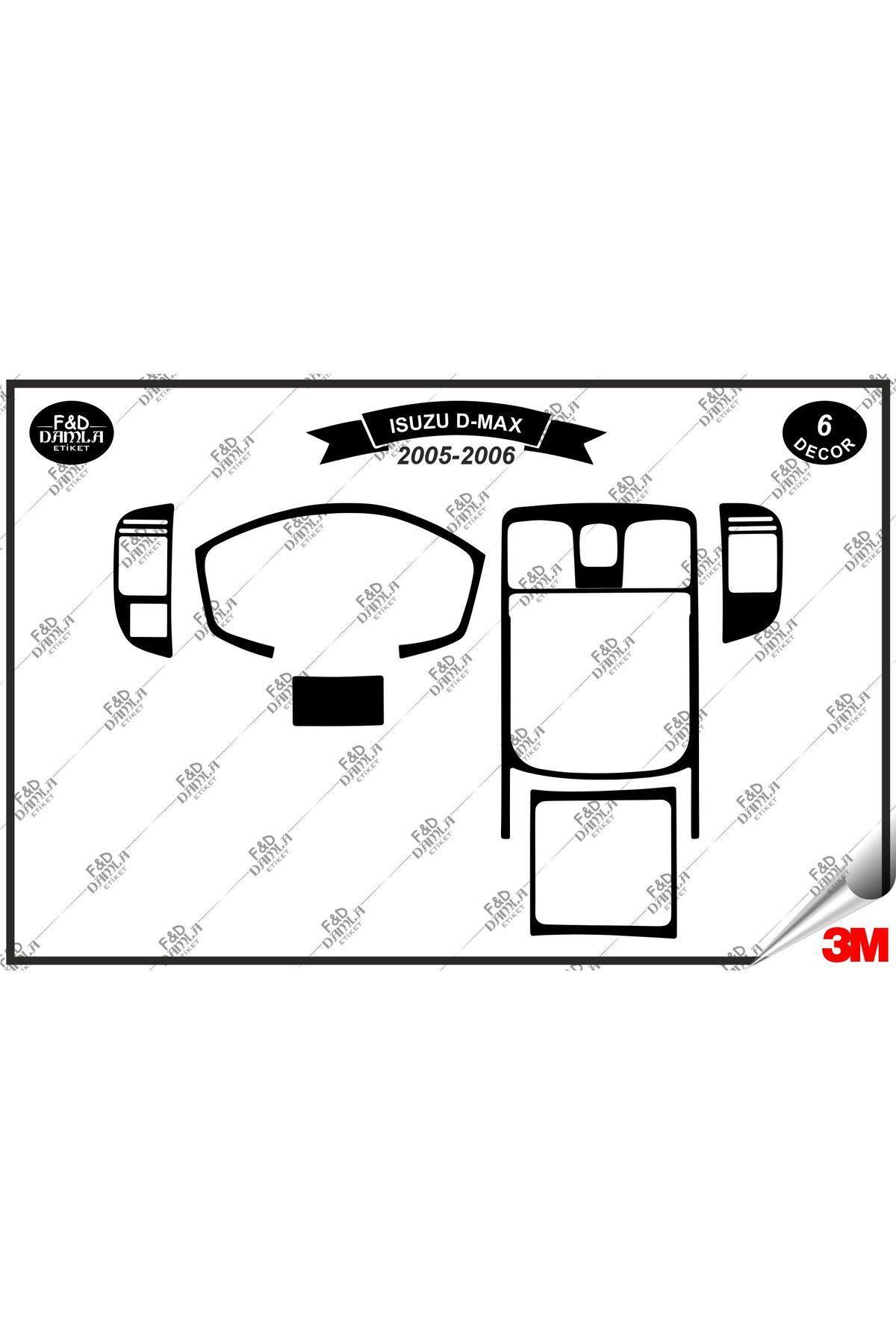 

Isuzu D Max 2005-2006 Torpido Konsol Trim Göğüs Maun Kaplama Set 6 Parça Siyah