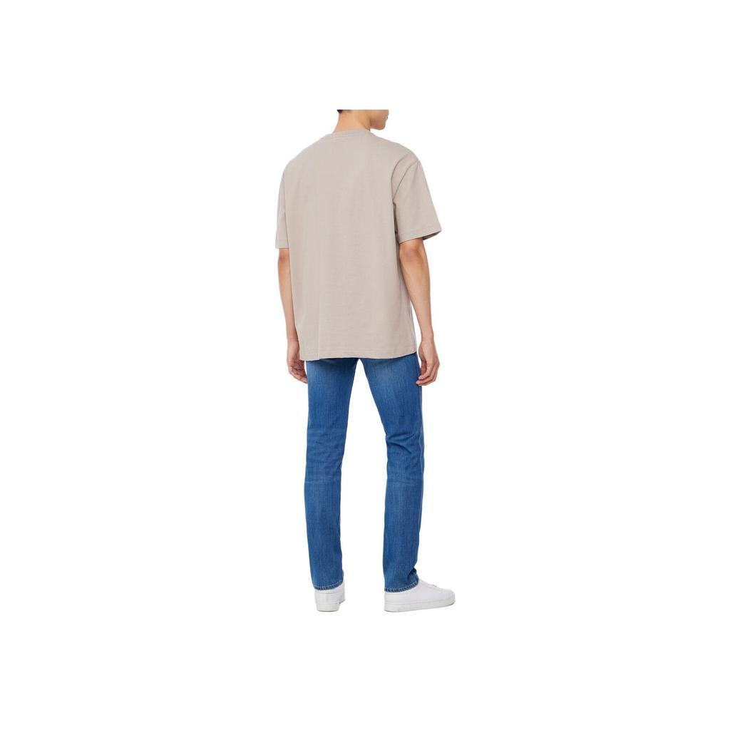 Calvin Klein Loose Solid Color Round Neck Short Sleeve T-Shirt Men Tops Light-Gray 40HM228K6B