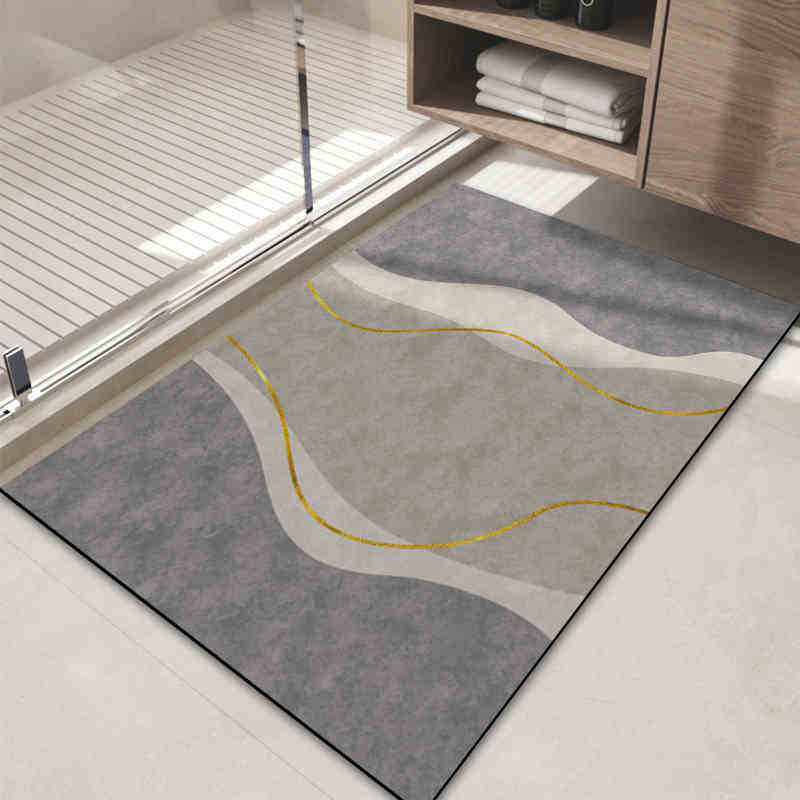 Light Luxury Style Diatom Mud Floor Mat Bathroom Bathroom Bathroom Door Dirt-Resistant Foot Mat Household Non-Slip Easy To Take Care Of
