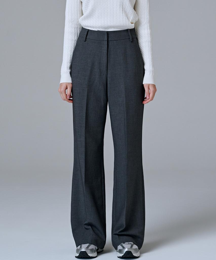 MALOUPE 2164 Stretch Flare Pants (Dark Gray)