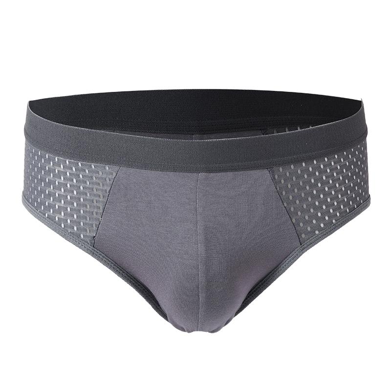 Men's Breifs Panties Boxers Male Hombre Breathable Mesh Ice Silk Men's Intimate Underpants Men Solid Color Underwear