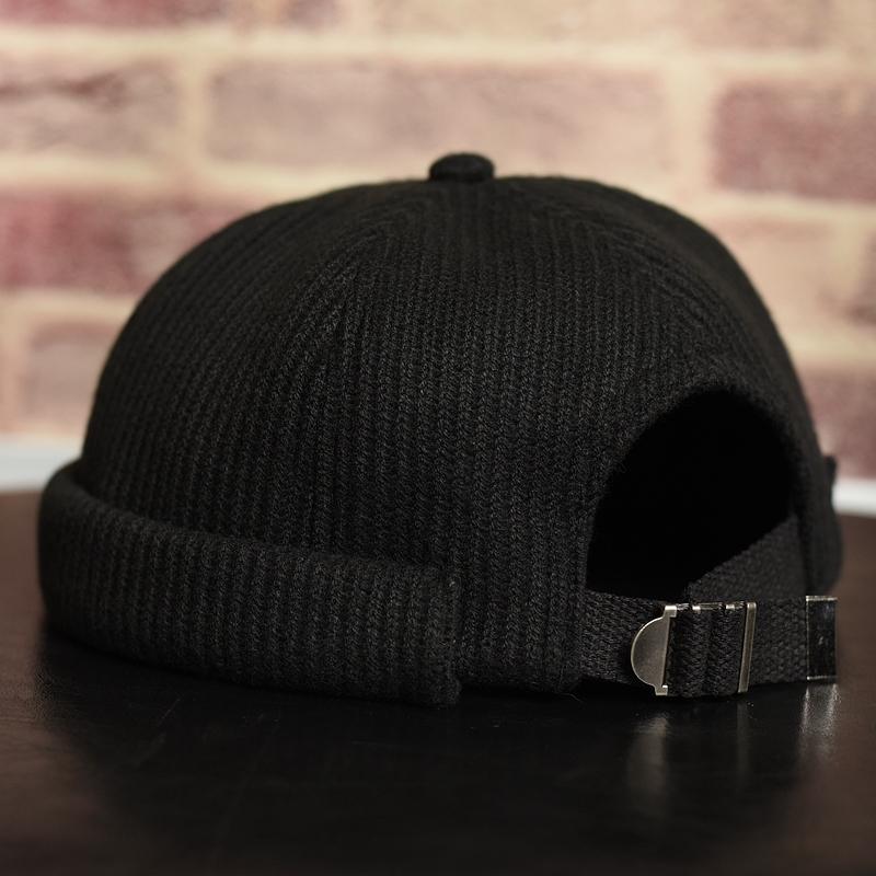 Warm Thick Knitted Beanies Women Men Winter Hat Fashion Docker Sailor Biker Cap Vintage Brimless Hat