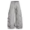 BeatStreet American Workwear Style Multi-Pocket Wide Leg Pants Loose Casual Deconstructed Design Men's Women's Trendy Trousers