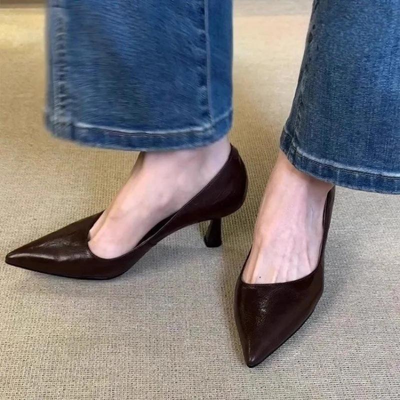 Fashion 2025Sharp Pointed, Shallow Mouth, Low Profile Single Shoes, Comfortable Commuting Single Shoes, Simple