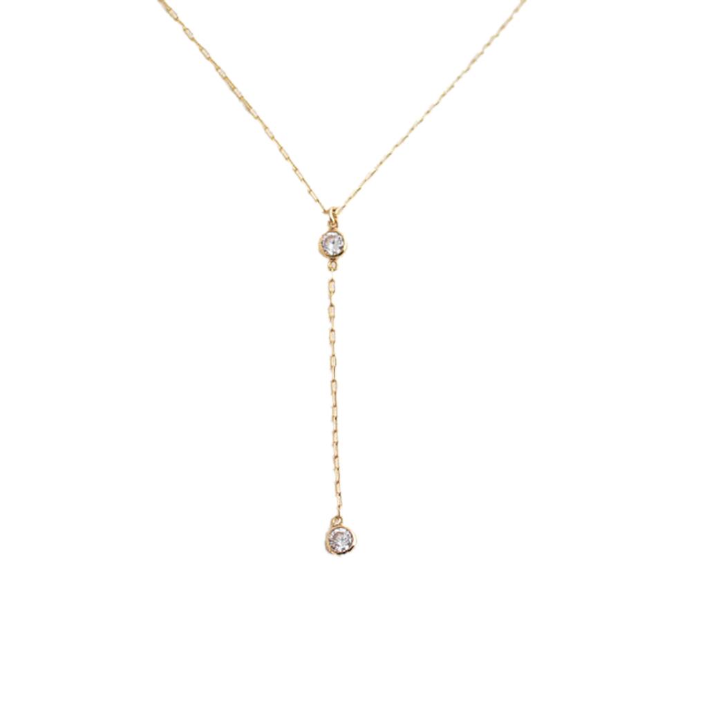 Простое женское ожерелье со стразами, простая подвеска-цепочка для девушки, регулируемая, серебристое, золотистое, элегантное, подарок, ювелирное изделие