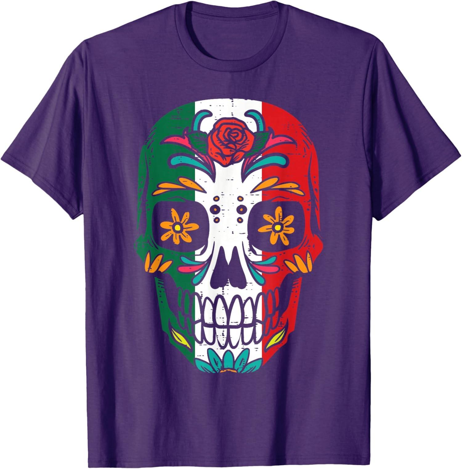 Mexican Independence Day Sugar Skull Mexico Unisex T-Shirt S