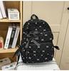 New Corduroy Casual Cute Fashion Versatile Bow Stripe Backpack Korean Style High Appearance Student Bookbag