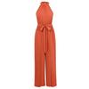 Summer Women Casual Sleeveless Halter Jumpsuit Loose High Waist Wide Leg Pants Solid Color Belt Jumpsuits Sizes S XL