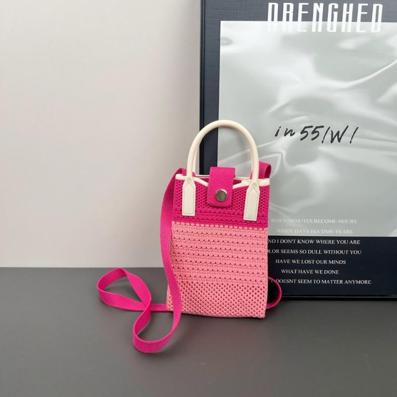 New mobile phone bag knitted hollow stripe color matching national leisure style fashion casual versatile daily commuting mobile phone