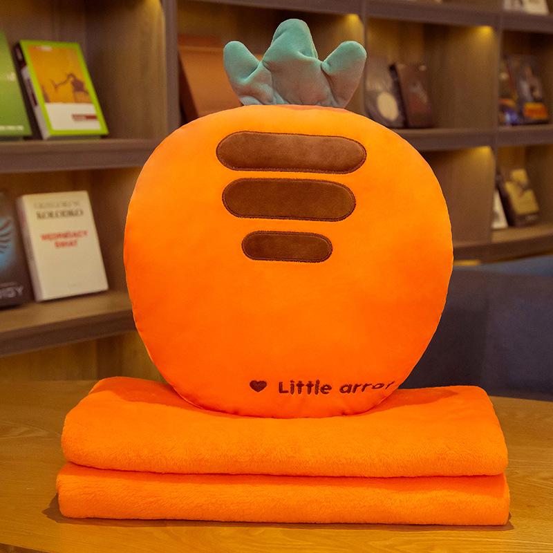 Fruit Animal 3-in-1 Pillow Blanket: Dual-Use Nap Pillow, Car Cushion, and Air Conditioning Blanket