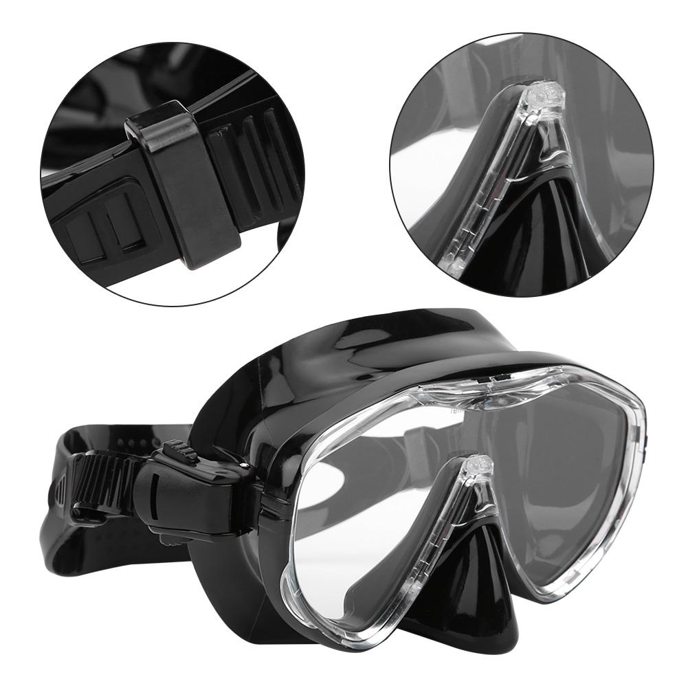 Adult Diving Goggles Face Shield Glasses Silicone Professional Snorkeling EquipmentsMK‑101  Black