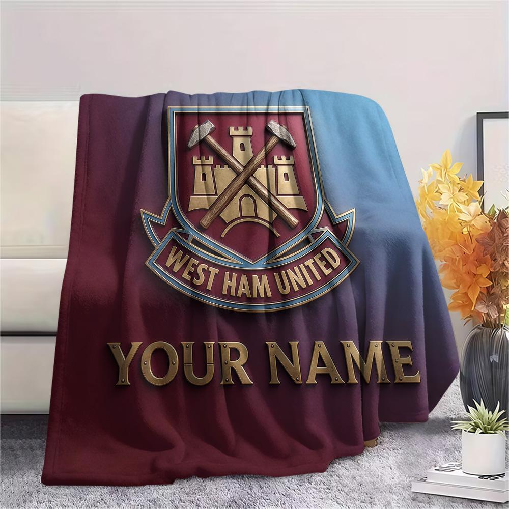 Benutzerdefinierte West Ham United Flanelldecke, Hohe Qualität, Bequem für alle Jahreszeiten, Heimdekoration, Wärme und Komfort