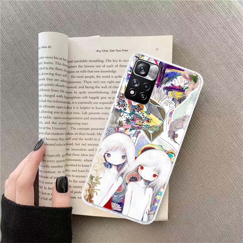 K-KikuoS Art Cute Phone Case For Xiaomi Redmi Note 11 12 14 13 Pro Plus 5G 14S 4G 12S 10 10S 11T Pro 11S 11E Coque Fundas TPU