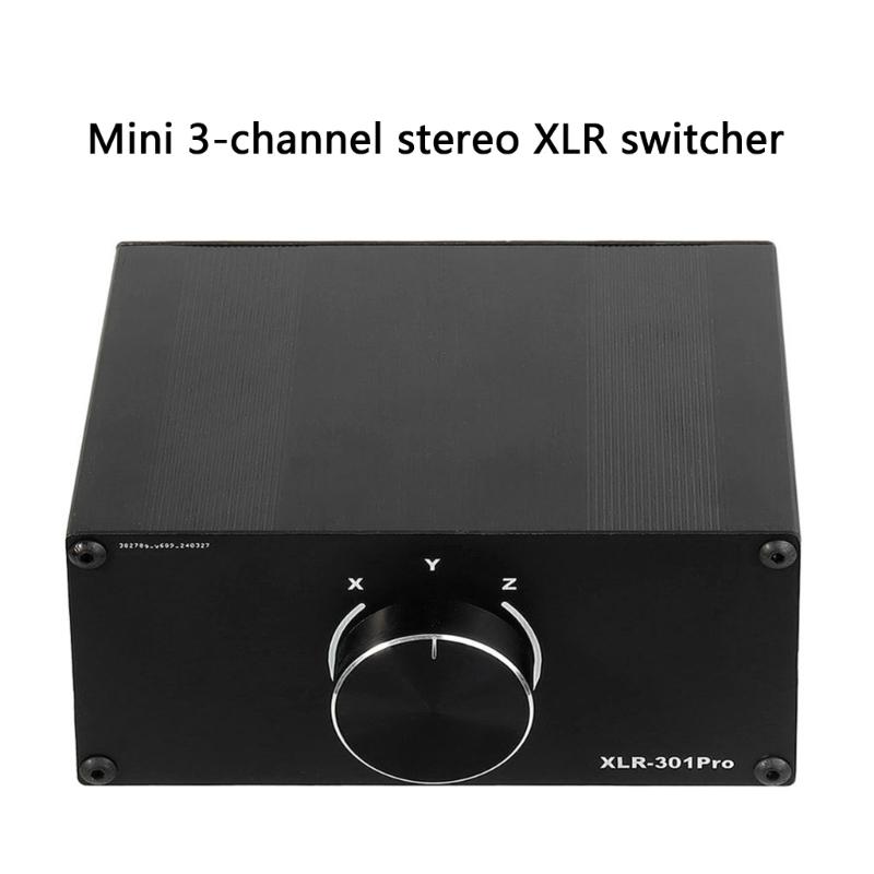 XLR Balanced Audios Selector XLR Audios Switcher 3 Inputs 1 Output Passive Design Studio Grade Connectivities Accessory