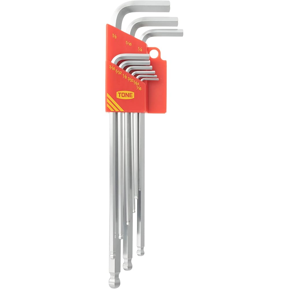TONE Long Ball Point L-Wrench Set BLB900 9-Piece Inch Size Durable Tool Set